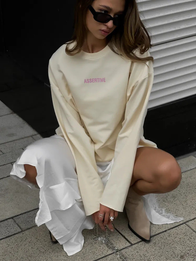 Kvinder Oversized Sweatshirt med iøjnefaldende print Skovae