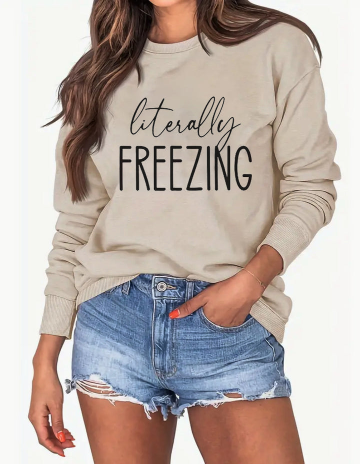 Dame sweatshirt med kreativtryk og afslappet pasform Stilla