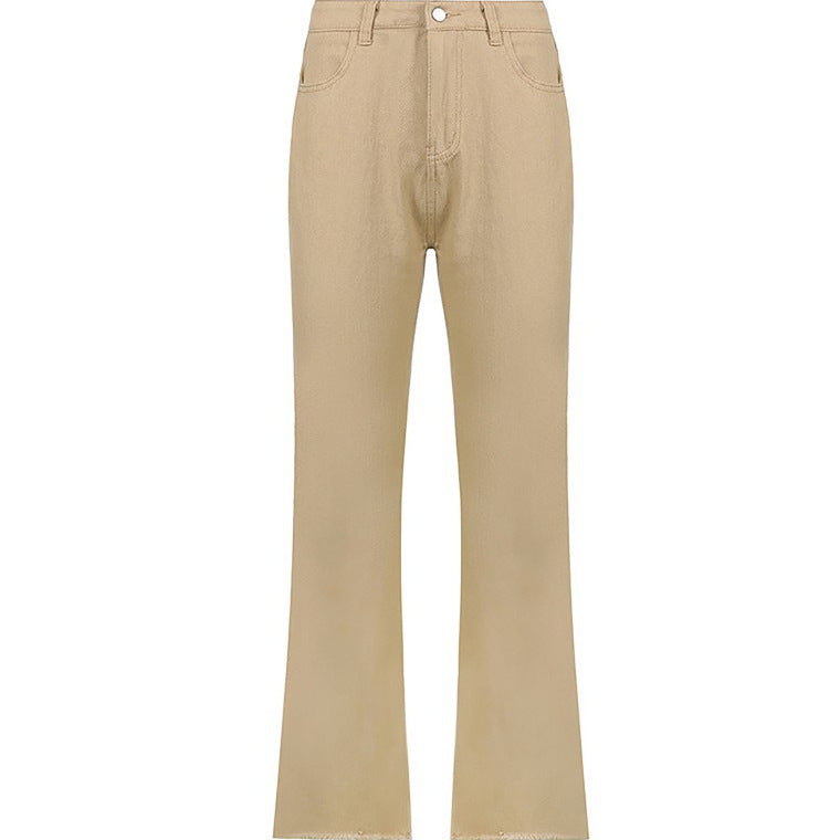 Dame brede High-Waist jeans i afslappet snit med elegant talje Skovae