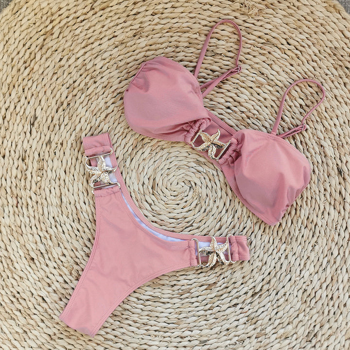 Dame Bikini-sæt med glitrende detaljer og justerbare stropper Stilla