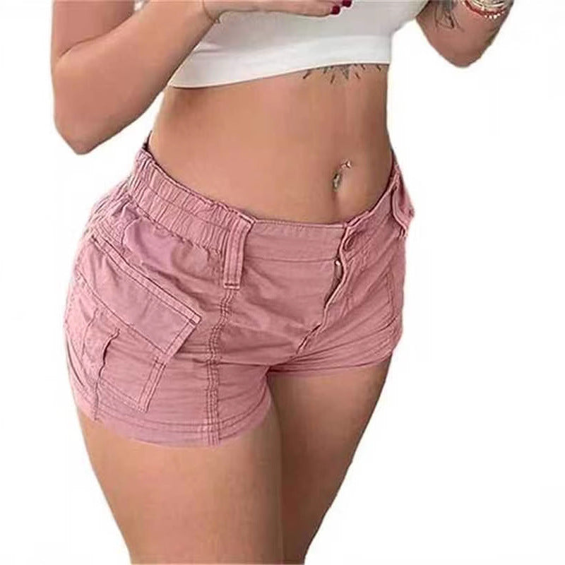 Dame komfortable cargo shorts med elastisk talje og praktiske lommer Skovae
