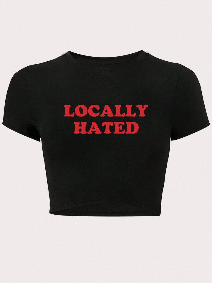 Dame T-shirt med glitrende diskokuglemotiv og tidssvarende sløjfedetalje Skovae