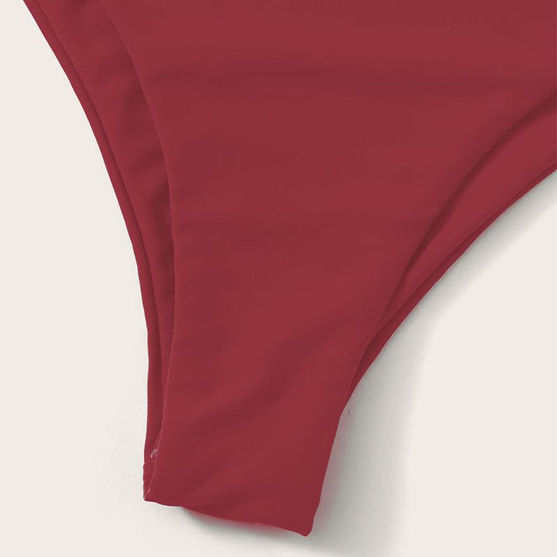 Damer Triangel-Bikini med asymmetrisk snit og elegante bindebånd Skovae