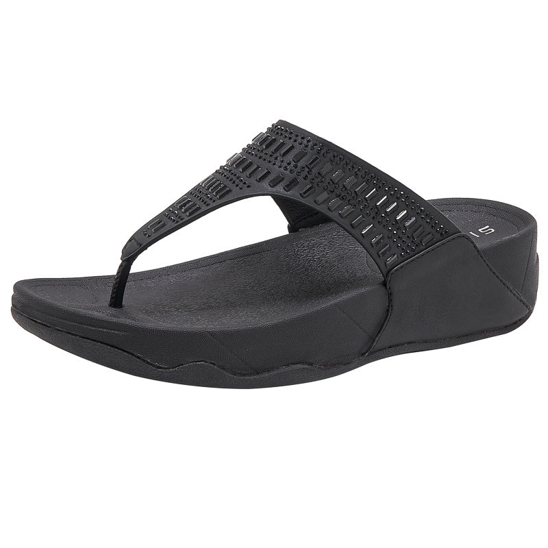 Dame mode tærskiller-sandaler med luksuriøs smykker detalje og komfortabel sål Stilla