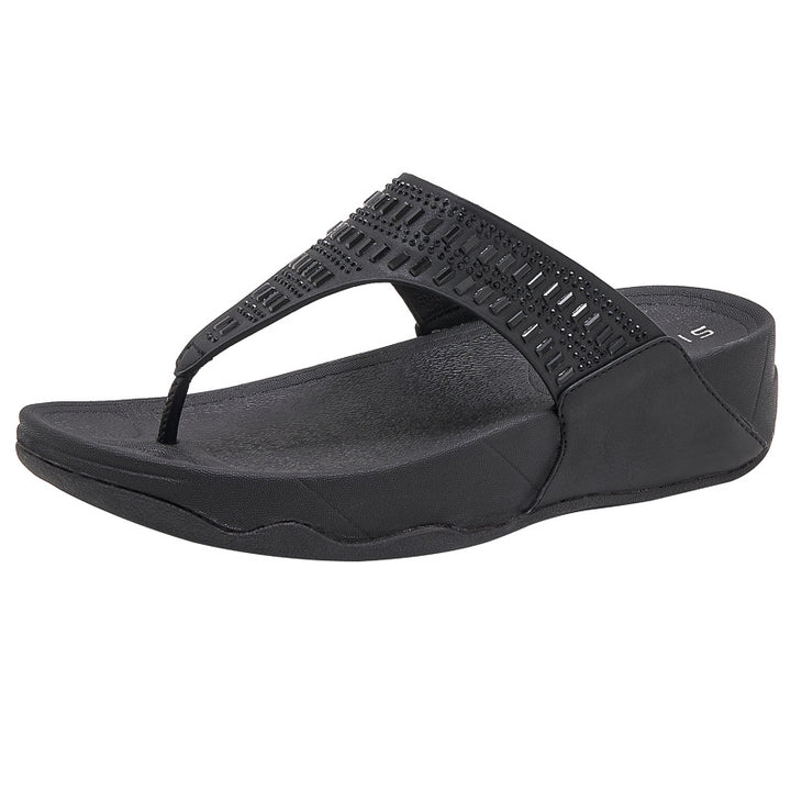 Dame mode tærskiller-sandaler med luksuriøs smykker detalje og komfortabel sål Stilla