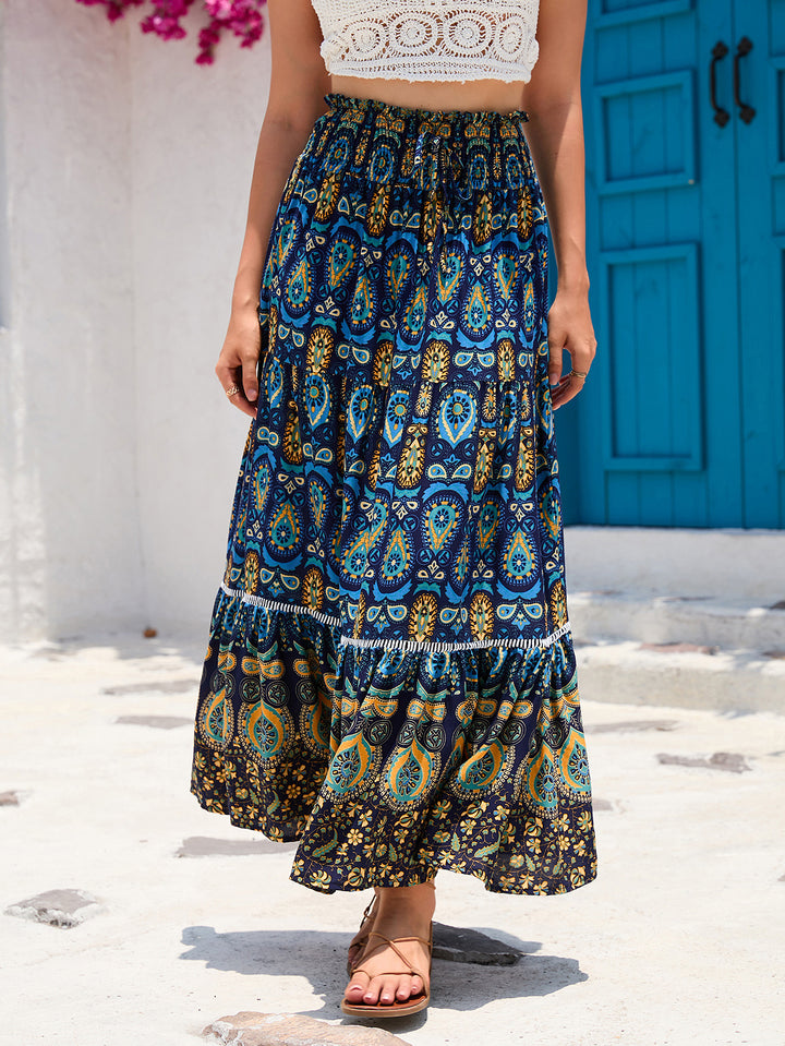 Dame Bohemian stribet Maxi-nederdel Stilla