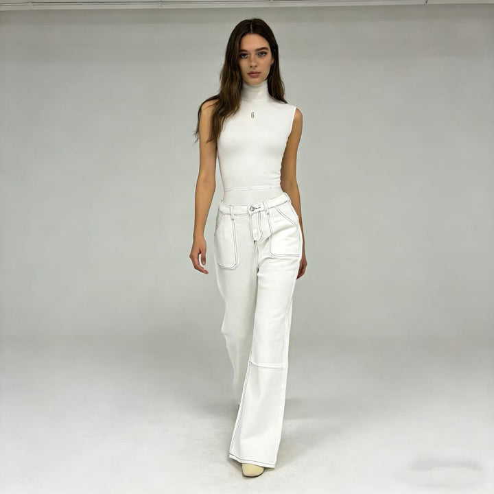 Dame High-Waist Jeans i Vintage-stil Skovae