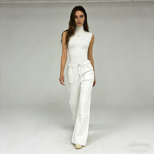 Dame High-Waist Jeans i Vintage-stil Skovae