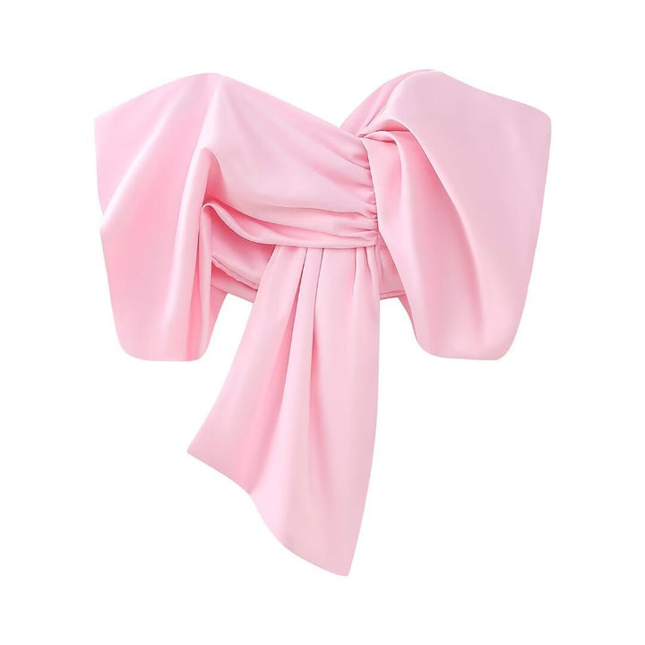 Femme Elegante Sløjfe-Detail Crop Top Stilla