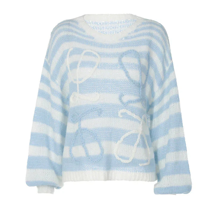Stilla | Pullover Dame Af Strik Med Rund Halsudskæring og Lange Ærmer