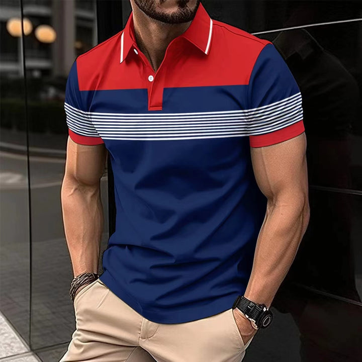 Herren moderigtigt Poloshirt med moderne linje design og krave Stilla