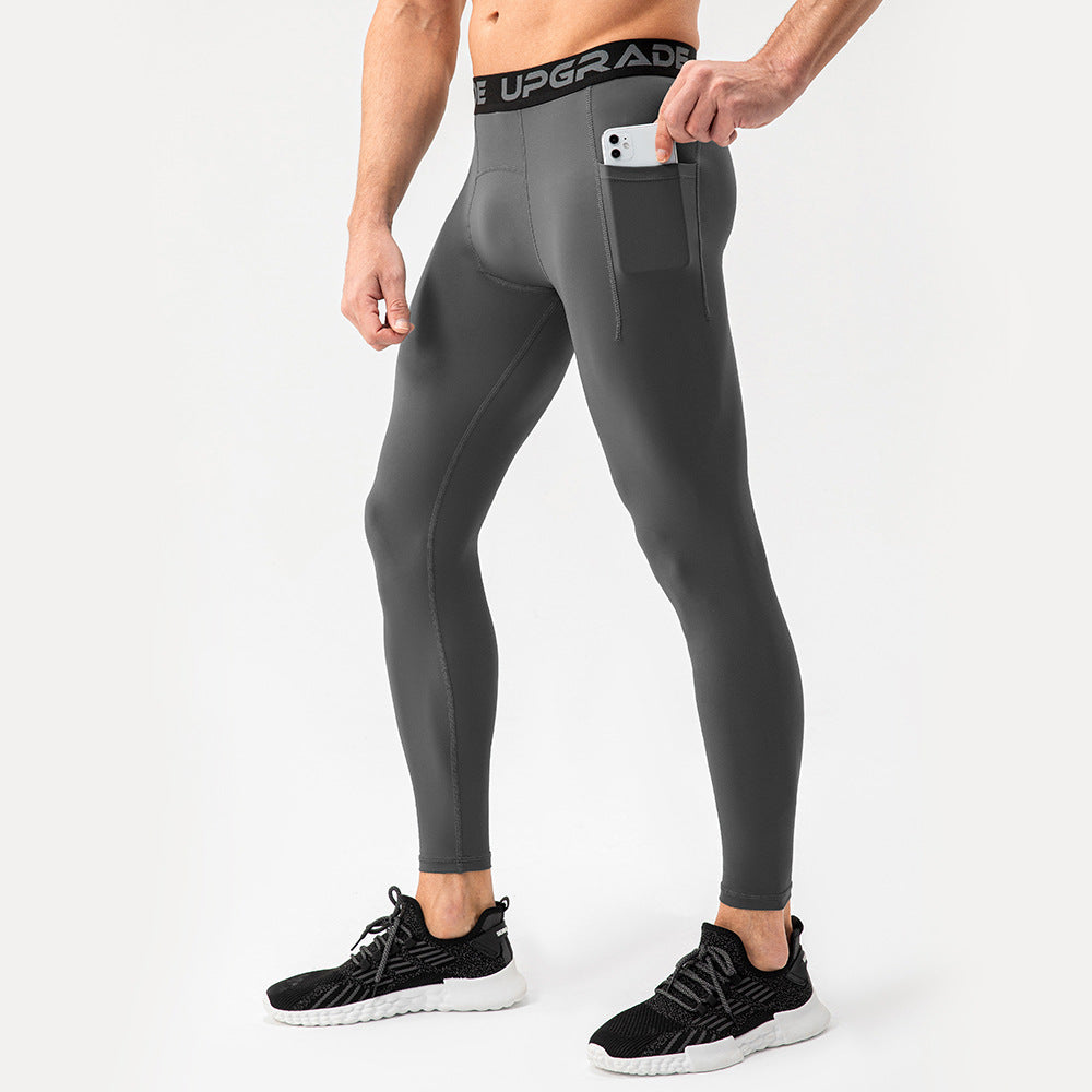Herrer Fitness-kompressionslegging med praktiske sidelommer og høj talje Stilla