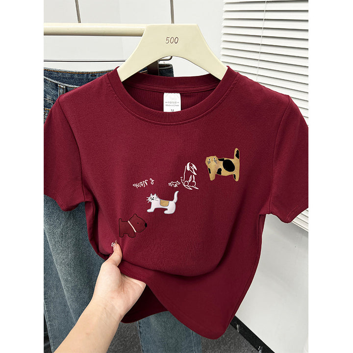 Femme Grafiktrykt Fritids T-shirt Stilla