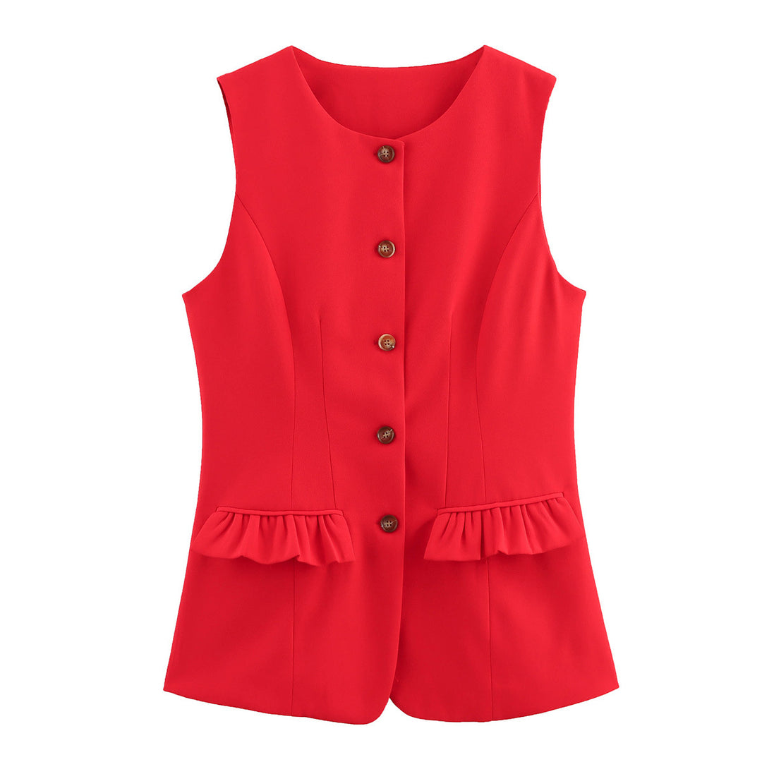 Femme Tætsiddende Peplum-Vest Stilla