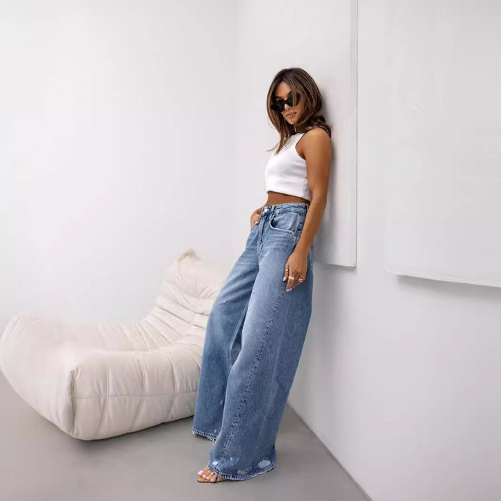 Damer Løst skårne jeans med afslappet vintage charme Stilla