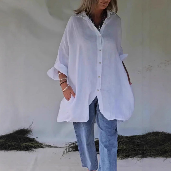 Dame oversized skjorte med knaplukning Stilla
