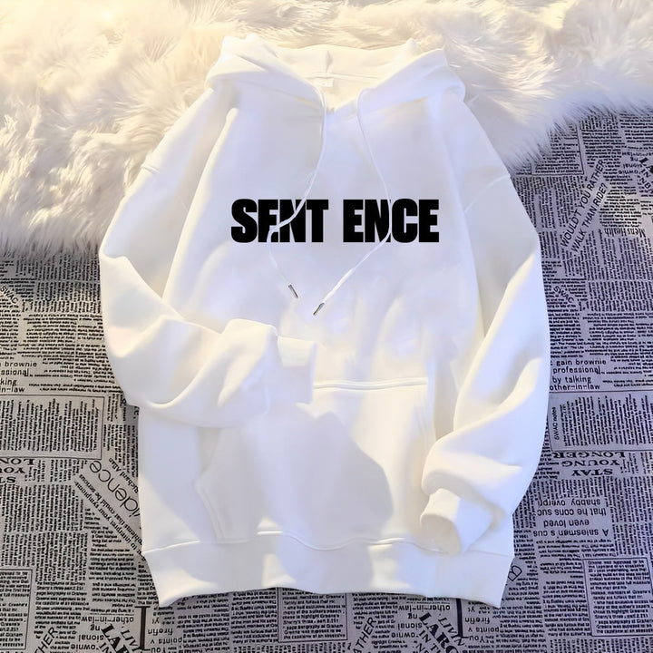 KVINDER HOOODIE MED IØJENFALDENDE SKRIFTTYPE OG CASUAL DESIGN Skovae