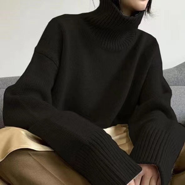 Dame hyggelig rullekrave sweater Stilla
