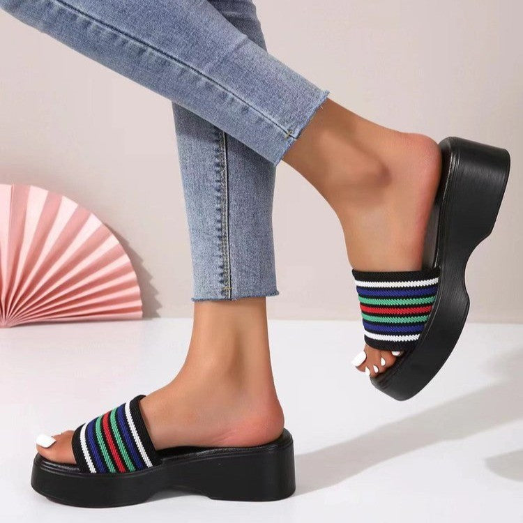 Dame Plateau-sandaler med elastisk overdel og skridsikker sål Stilla