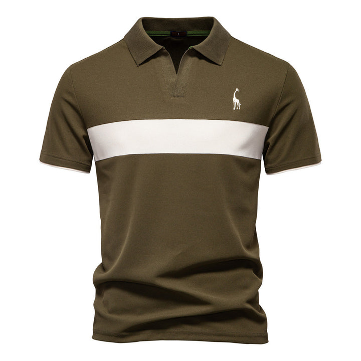 Herrer Poloshirt med kontrasterende indsatser og moderne krave Stilla