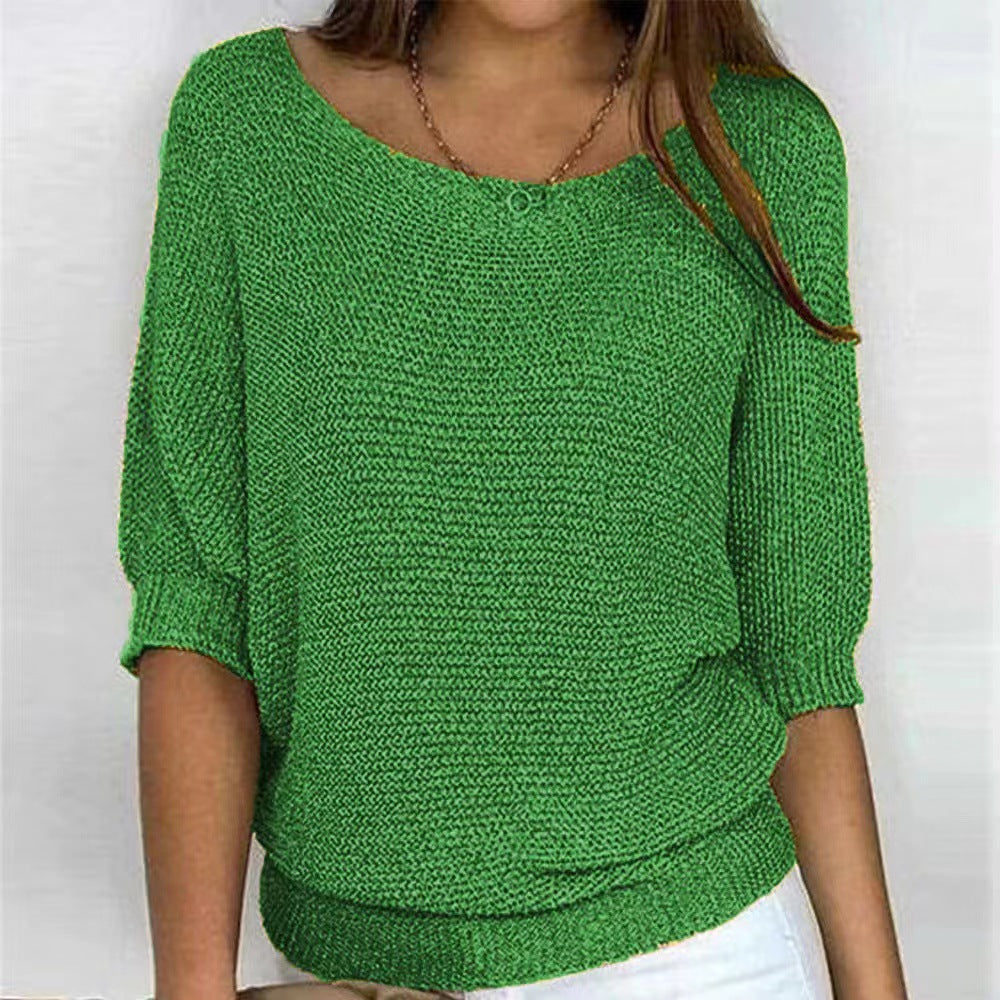 Femme Oversized Strikpullover med flagermusærmer Stilla
