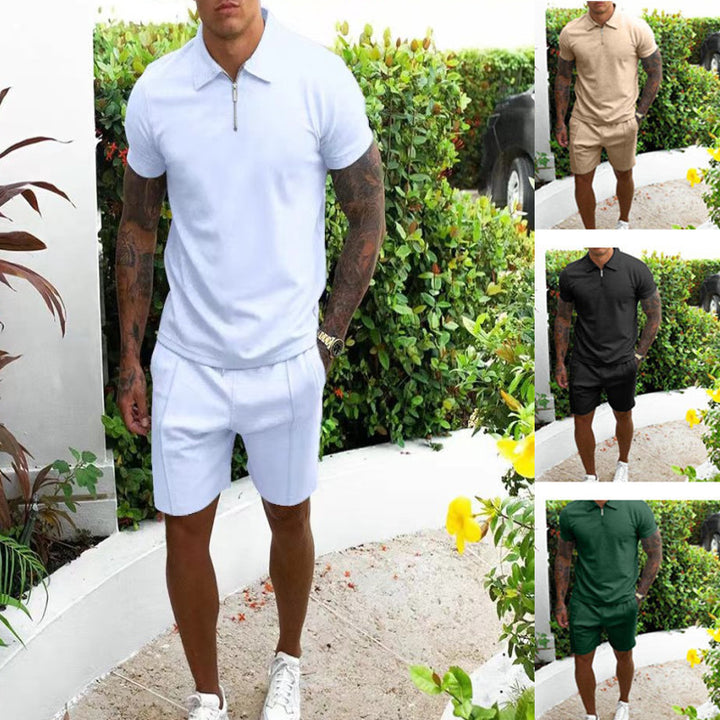 Herrer Komfortabelt Fritids Polo- og Shorts-Sæt Stilla