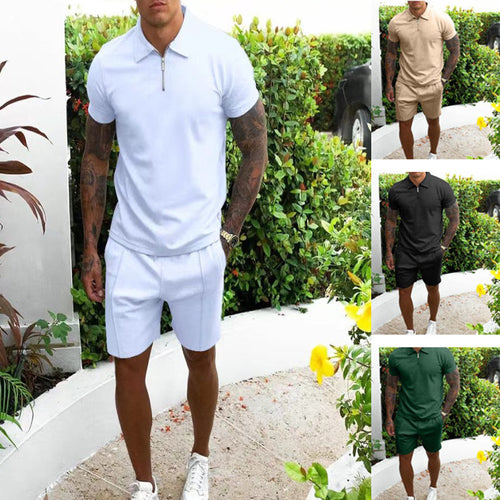 Herrer Komfortabelt Fritids Polo- og Shorts-Sæt Stilla