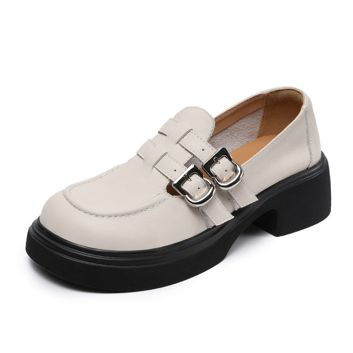 Dame Chunky Hæklet Slipper Loafers med dekorative spænder Stilla
