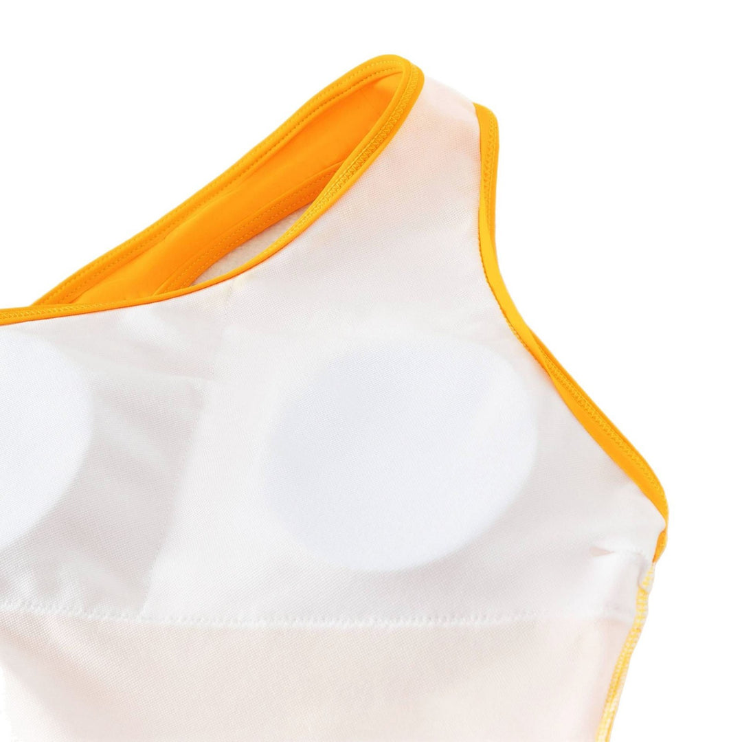 Dame en-delt badedragt med asymmetrisk snit og trendy netdetaljer Stilla