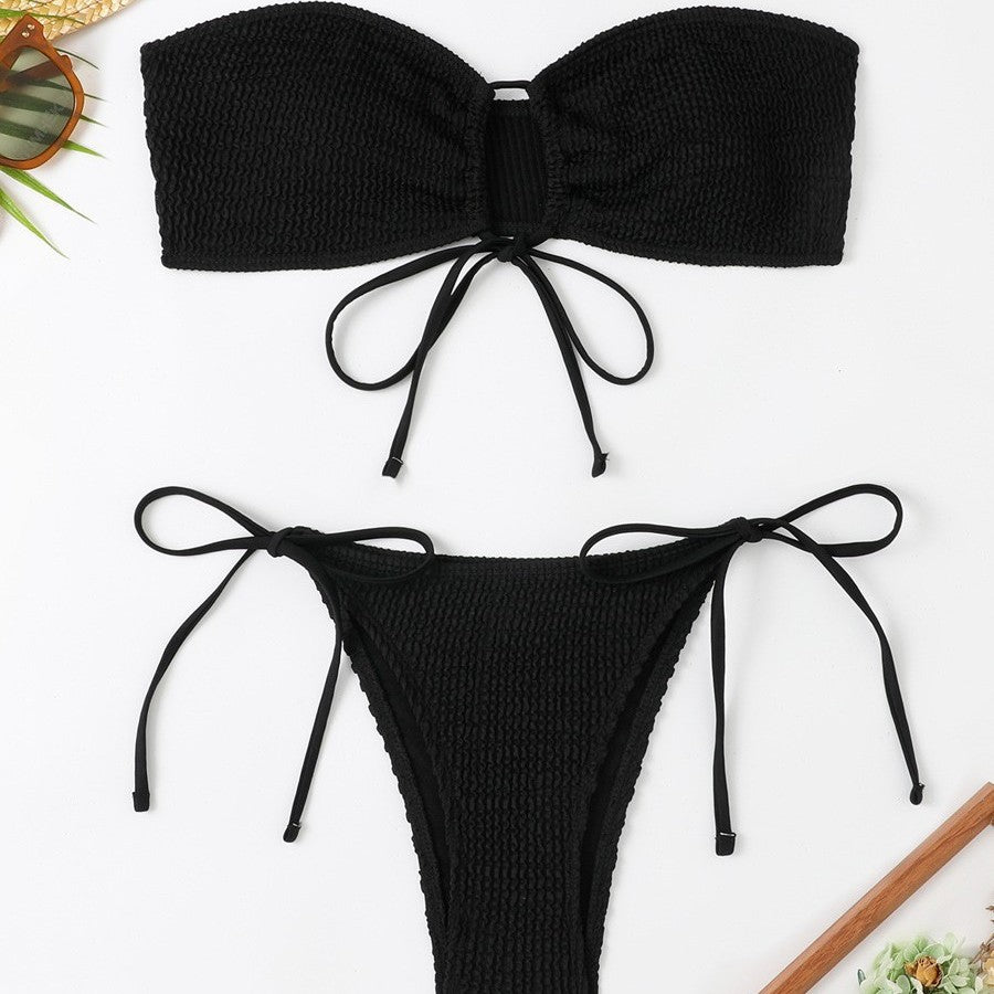 Dame Raffineret Bandeau-Bikini-Sæt med Bindebånd Stilla