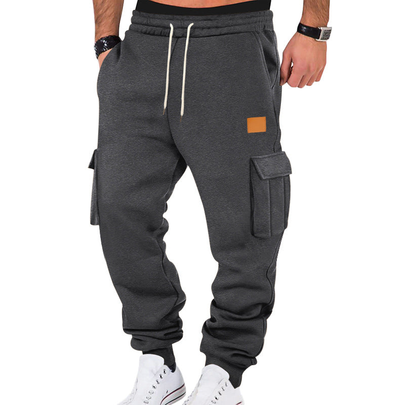Herren nan urban Cargo-Jogger med blødt sweatstof, elastisk talje, snoretræk og påsyede klaplommer Skovae