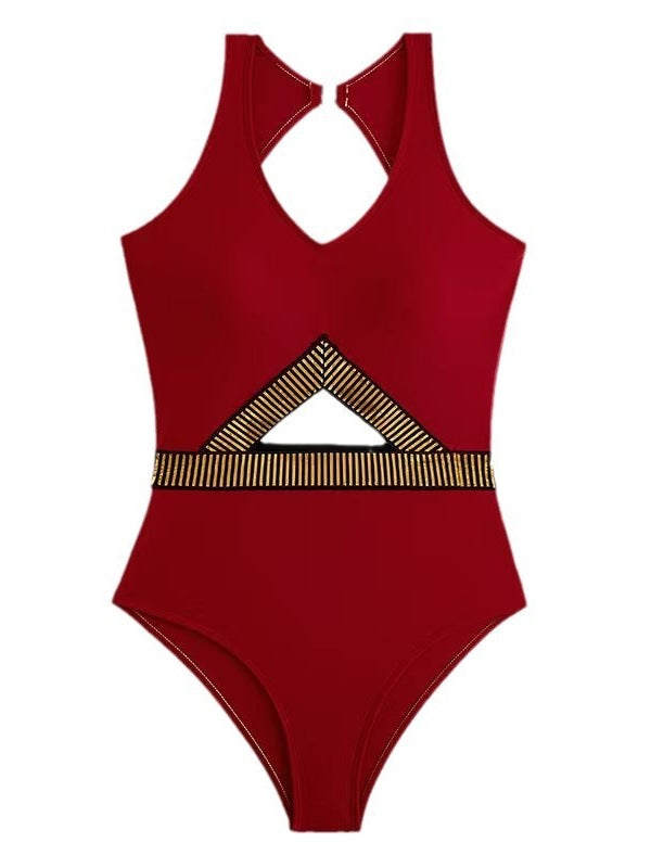 Dame sporty badedragt med elegant cut-out og moderigtigt taljebånd Stilla