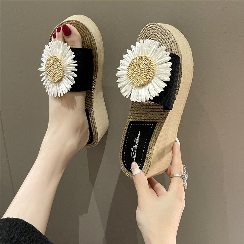 Dame mode dekoreret sandaler med blomster-applikation Stilla