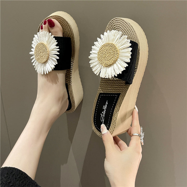 Dame mode dekoreret sandaler med blomster-applikation Stilla