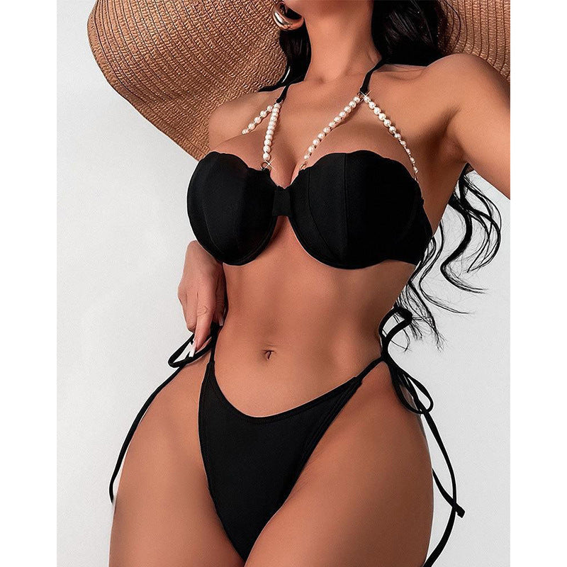 Dame Bikini med elegante muslingedetaljer Skovae