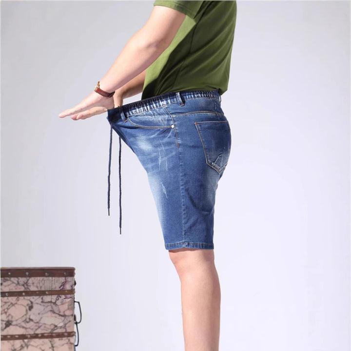 Herrer denim shorts med elastisk talje og afslappet pasform Skovae