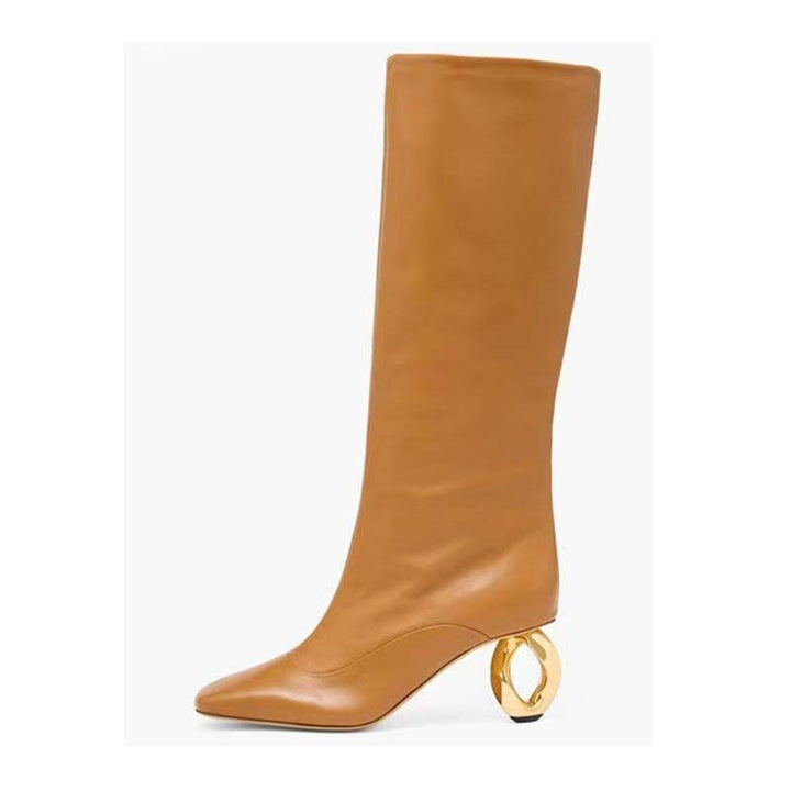 Femme Over-the-Knee Sleek Stiletto-støvler med unikke skulpturerede hæle Stilla