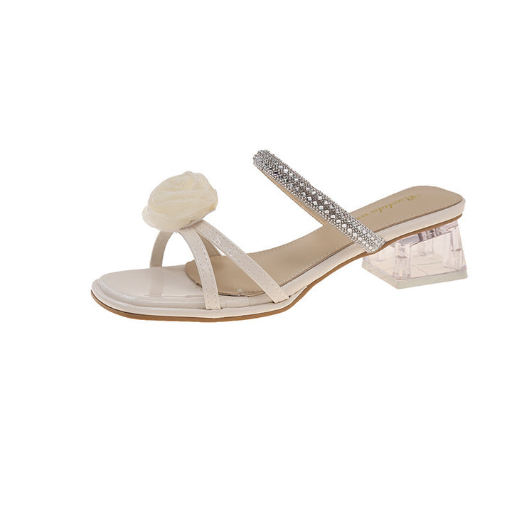 Femme Elegant Floral Sandaler med hæl Stilla