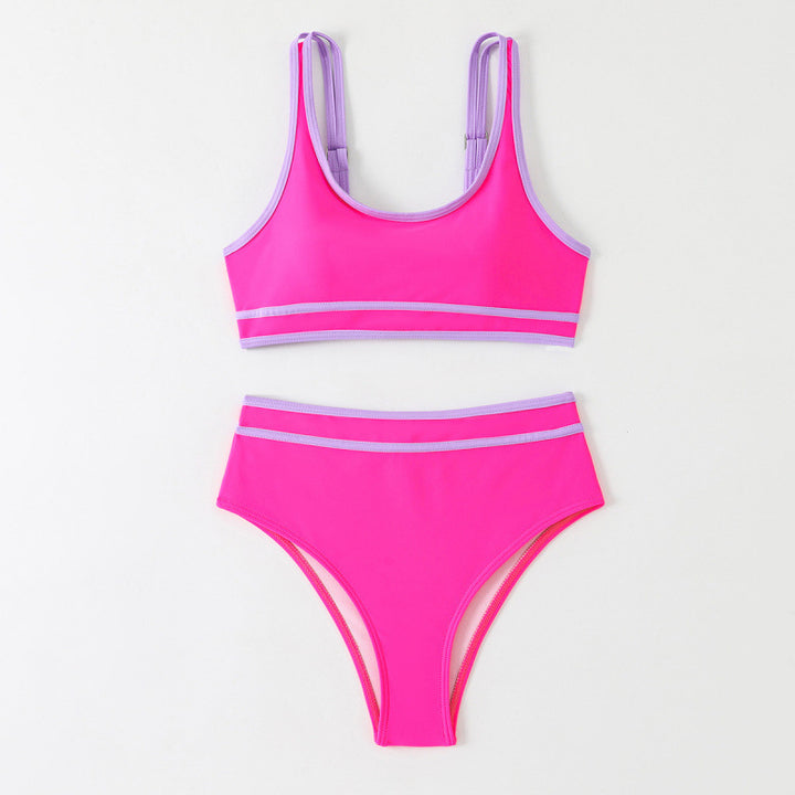 Damer Højskåret Sports-Bikini med fashionable detaljer Skovae