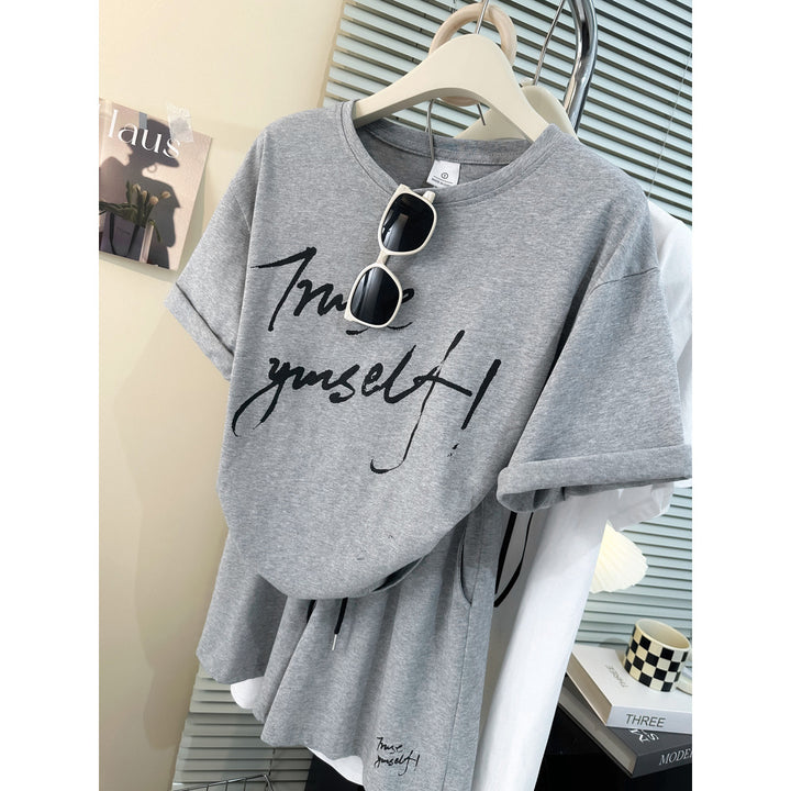 Dame Oversized Grafik-T-shirt med kreativt print Stilla