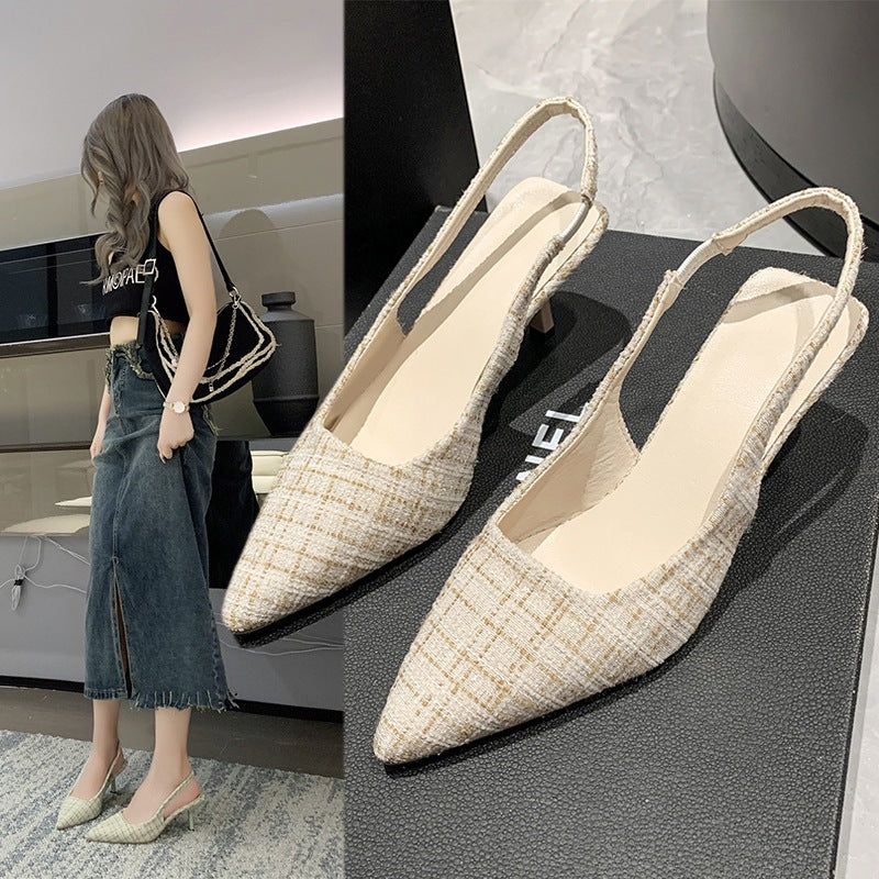 Dame Slingback-pumper med spidse design og komfortabel blokhæl Stilla