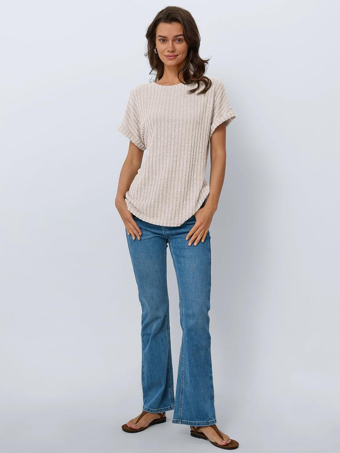 Dame Størrelse Struktur T-shirt Stilla