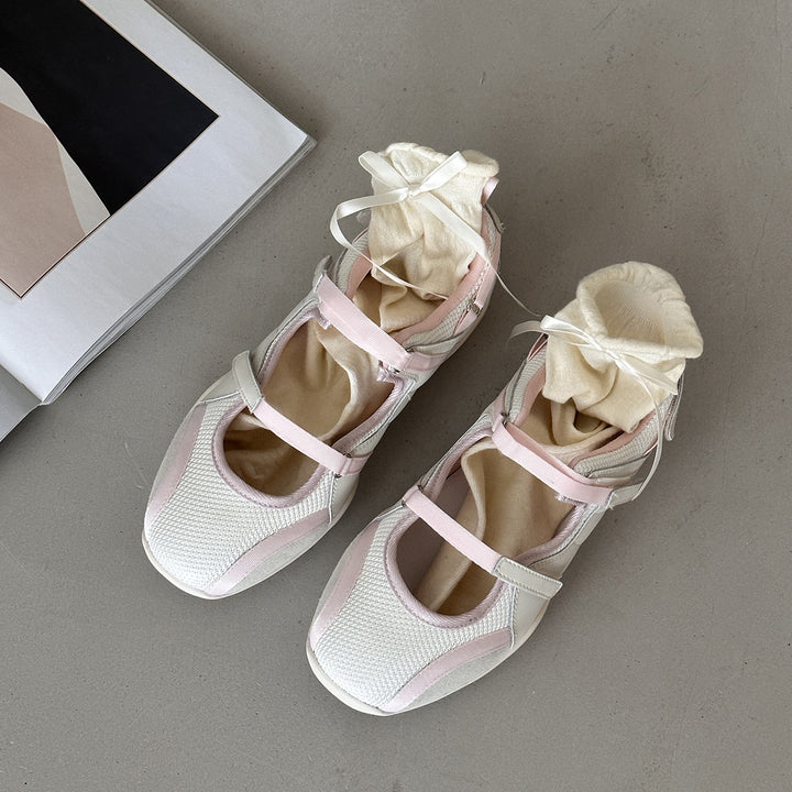 Femme Åndbare Mesh Slip-On Sneakers med Bånddetalje Stilla