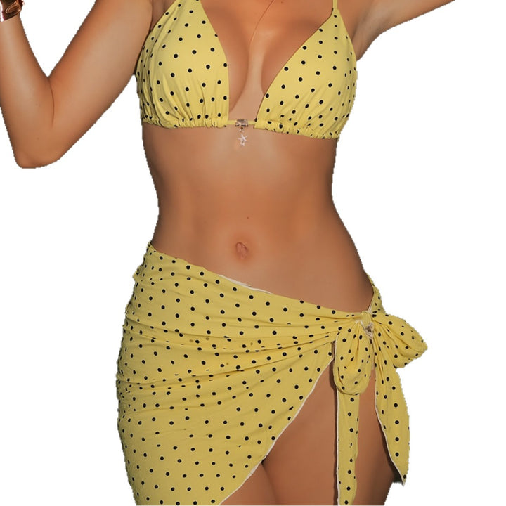 Dame triangelbikini med justerbare stropper og elegante ringdetaljer Skovae