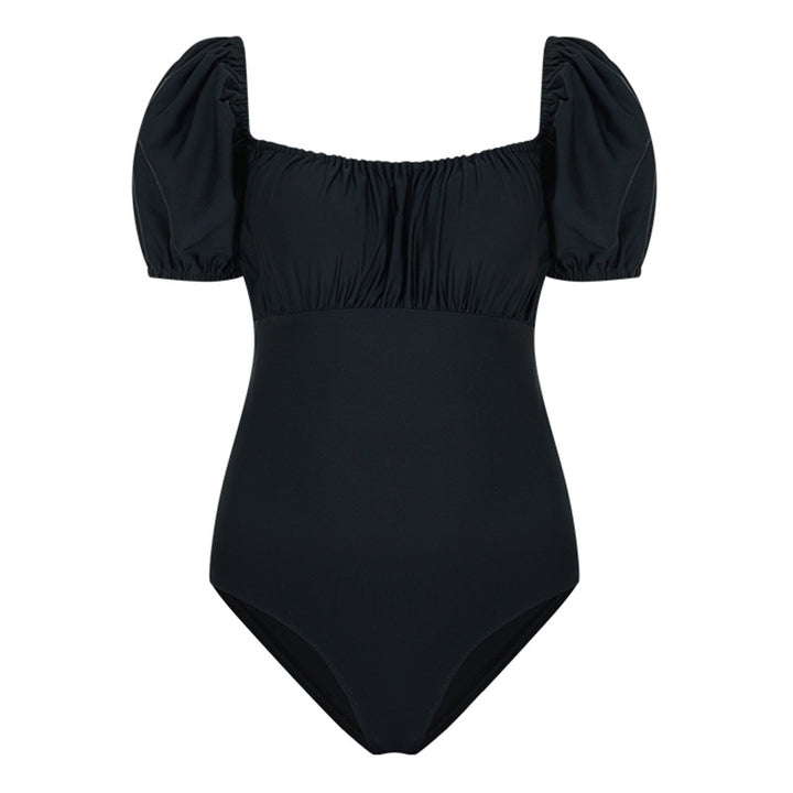 Dame Bandeau Badedragt med elegante puffærmer og raffinerede detaljer Stilla