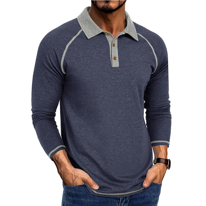 Herren Poloshirt med kontrasterende accenter og innovativ krave Stilla
