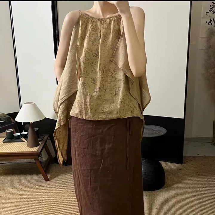 Dame Off-Shoulder Asymmetrisk Overlay Bluse Stilla