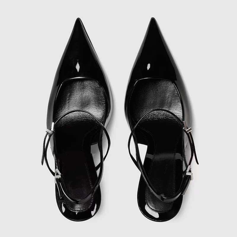 Femme Spidsesål Slingback-Pumps med Metal Akcent Stilla