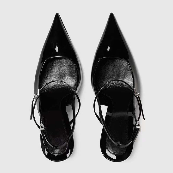 Femme Spidsesål Slingback-Pumps med Metal Akcent Stilla