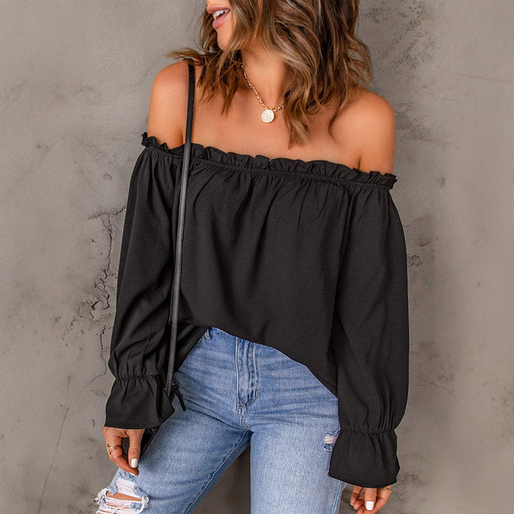 Dame Off-Shoulder Rufflesøm Bluse Stilla